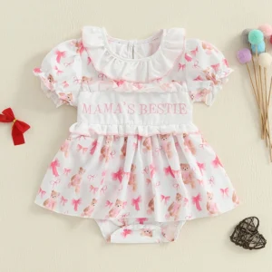 Adorable Toddler Floral Print Sleeveless Romper Dress