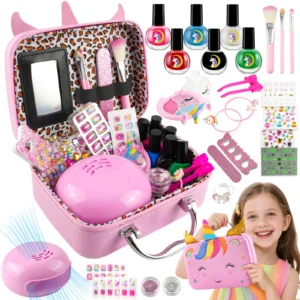 Kids Non-Toxic Quick Dry Nail Art Salon Kit with Nail Dryer