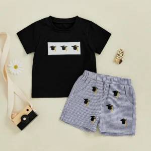 Cute 2 Piece Summer Outfits with Graduation Cap