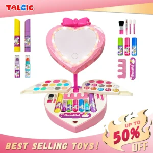 Heart-Shaped Glowing Makeup Kit with Lights Girls Toys for Toddlers