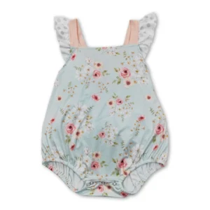 Spring Floral Bubbles Romper for Baby Girls