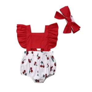 2Pcs Newborn Kids Baby Girl Ruffle Romper