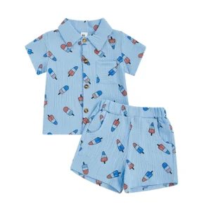 Toddler Boy 4th of July Outfits 2Pcs Set