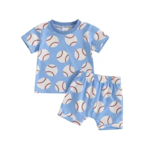 Toddler Baby Boy Shorts Set Baseball Print