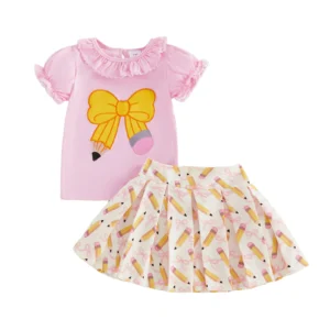 Girls Back to School Outfit Floral Print 2 Piece Set