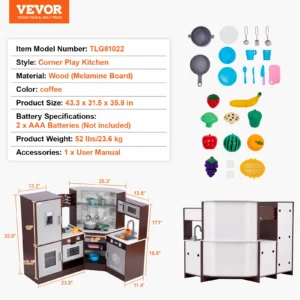 SucceBuy Play KitchenToys Set for Children Kitchenware Accessories with Ice Maker