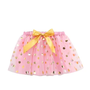 Girls Skirt Polka Dot Mesh Skirt Holiday Party Dance TUTU Skirt