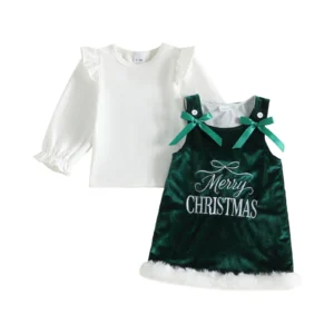 Tops Velvet Overalls Christmas Dress